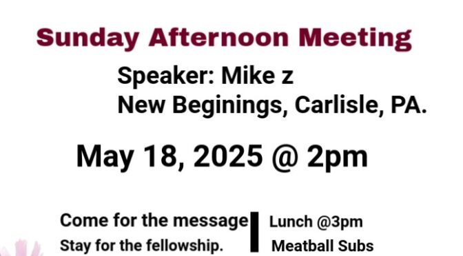 SAM: Sunday Afternoon Meeting