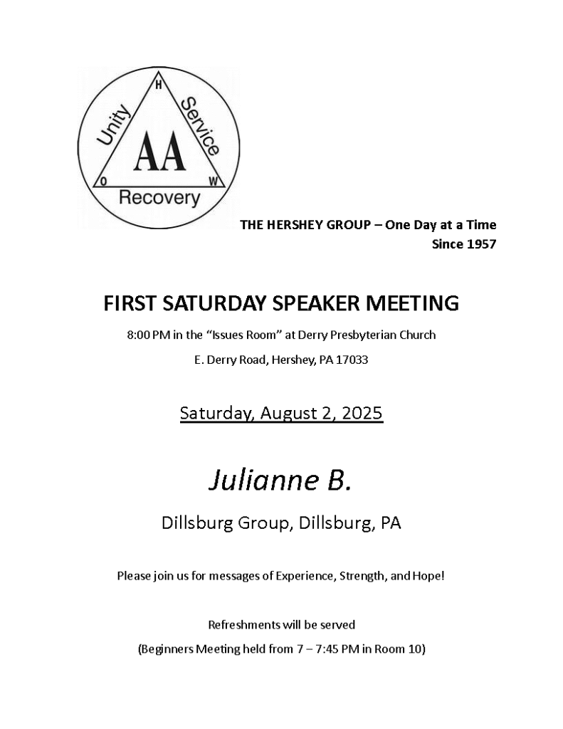 The Hershey Group Speaker Meeting