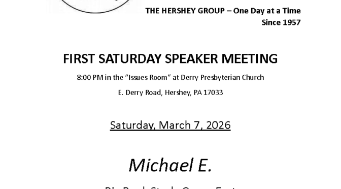 The Hershey Group 1st Saturday Speaker Meeting