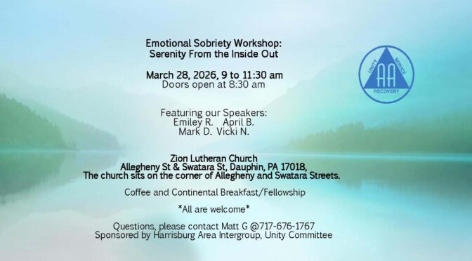 Emotional Sobriety Workshop: Serenity From the Inside Out