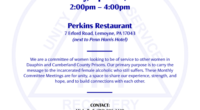 April Corrections Committee Meeting Flyer