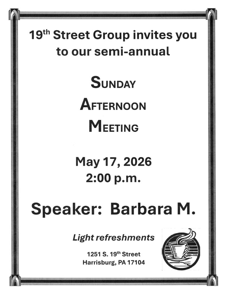 19th St. Group Sunday Afternoon Meeting (SAM)