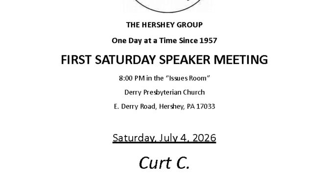 The Hershey Group First Saturday Speaker Meeting