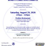 Women's Corrections Committee meeting flyer (8-29-2026)