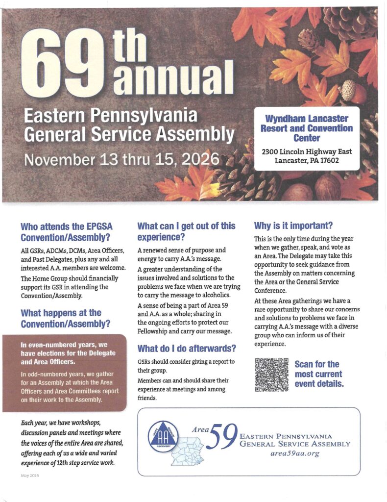69th Annual Estern PA General Service Assembly